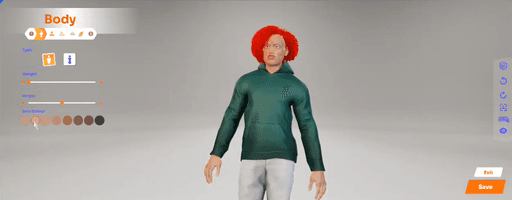 Changing weight and height using mesh morph targets