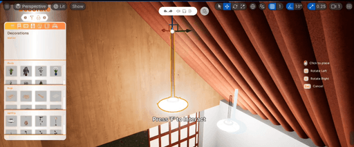 Also added this feature for ceiling lights to have a cable attached to them that can change length
